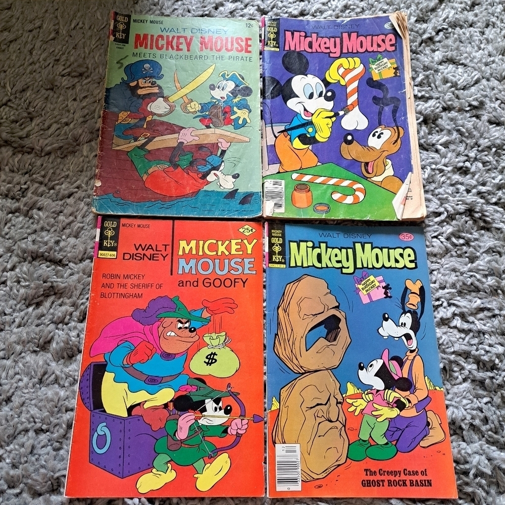 Mickey Mouse vintage gold key Comic Book Collection set of 4